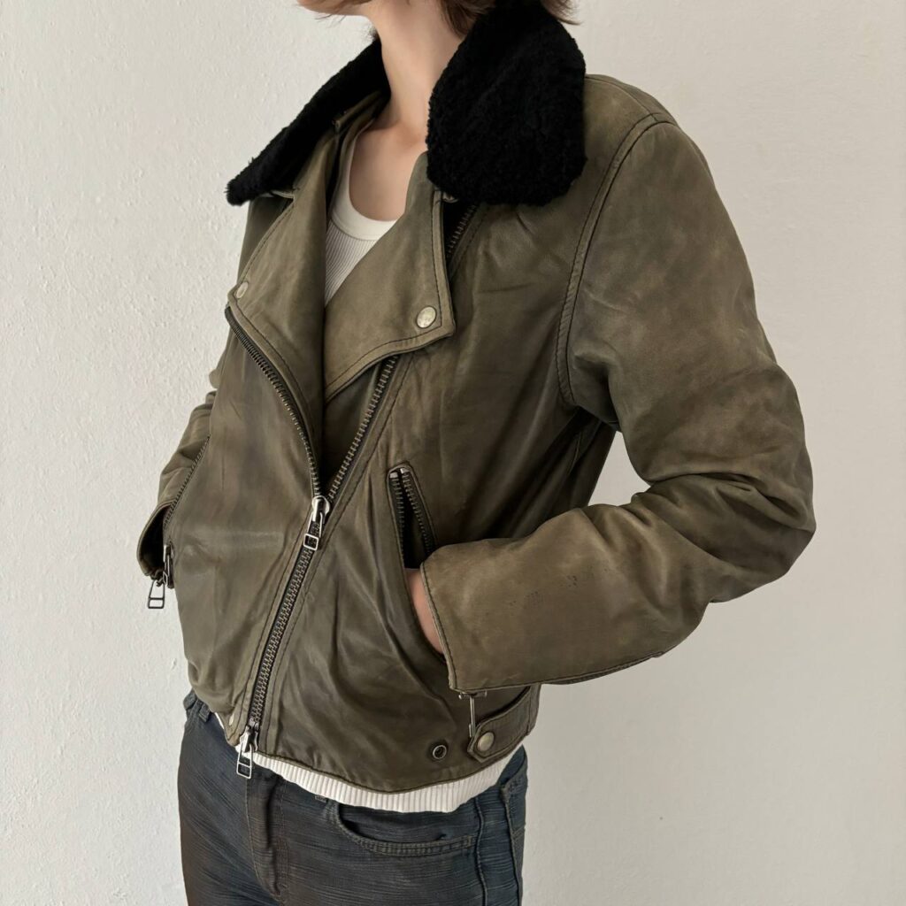 Acne "Rita" Leather Aviator Jacket (Archive AW/10 Pre-Collection)